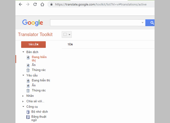 Translator Toolkit của Google Dịch