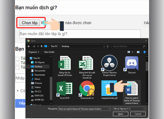 Chọn tệp