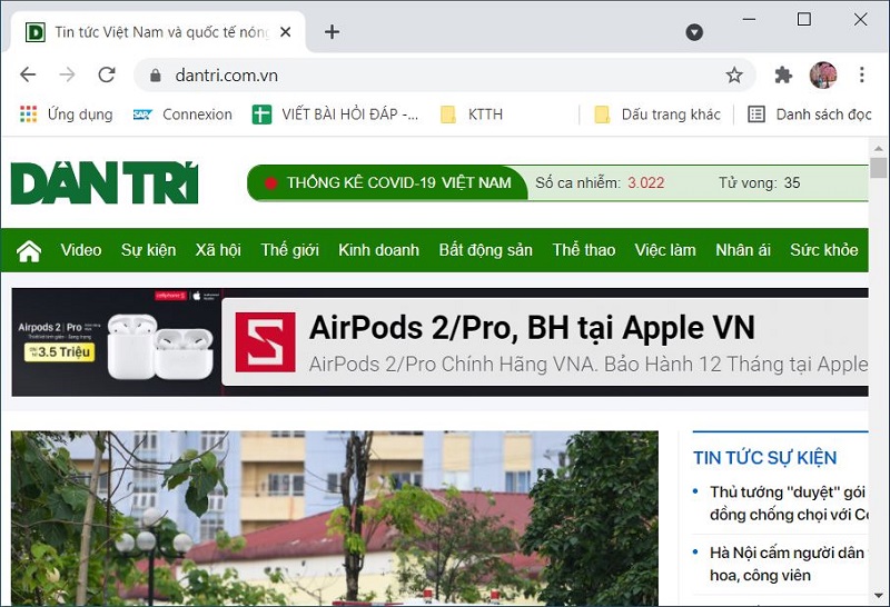 Trang web có thể được truy cập bình thường