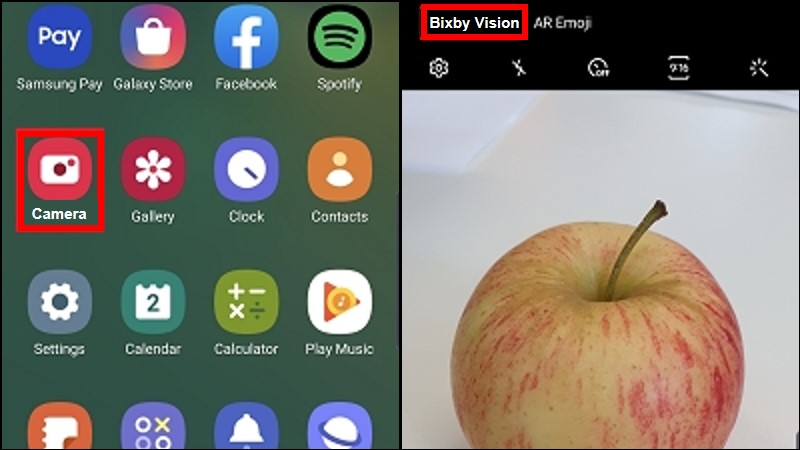 Nhấn chọn Bixby Vision