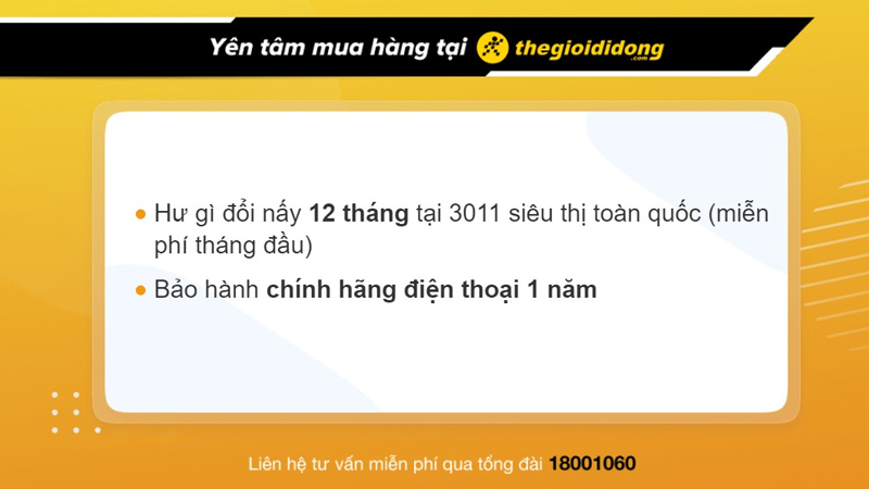 Chính sách bảo hành khi mua điện thoại tại Thế Giới Di Động