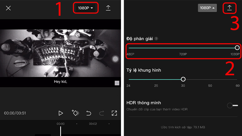 Tiến hành xuất video vừa tạo