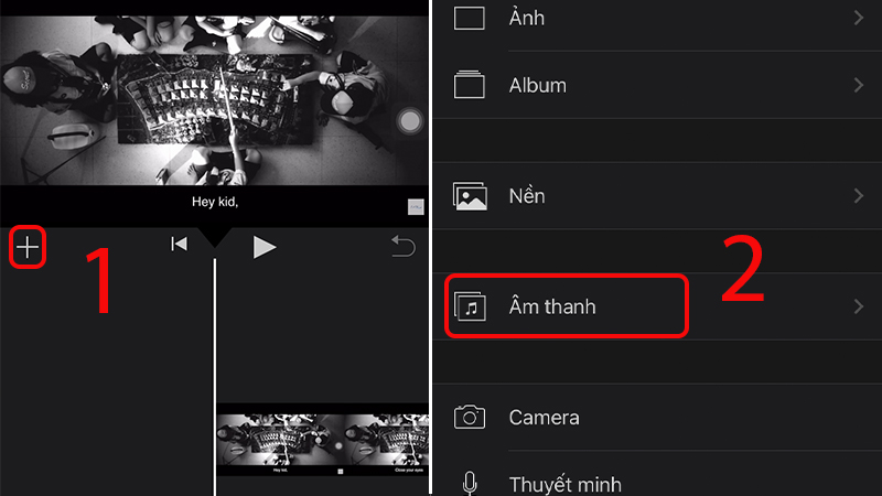 Thêm âm thanh vào video vừa tạo