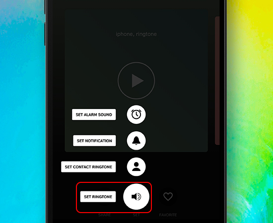 Sau đó chọn “Set Ringtone” để cài đặt nhạc chuông.