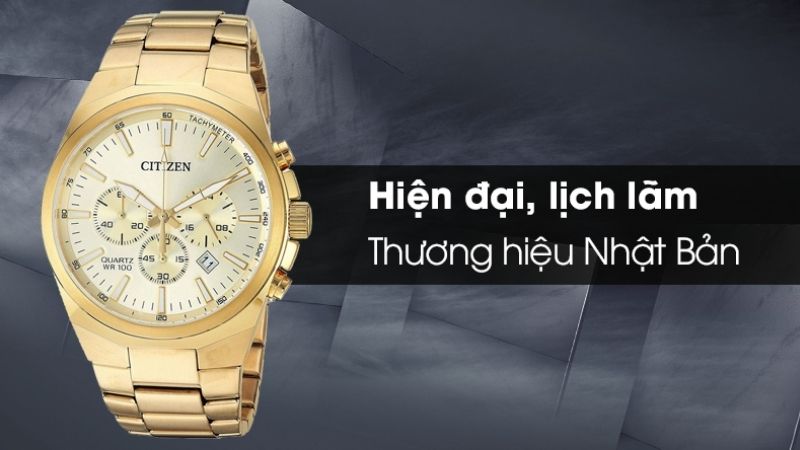 Đồng hồ CITIZEN Nam AN8172-53P sang trọng với màu vàng nổi bật