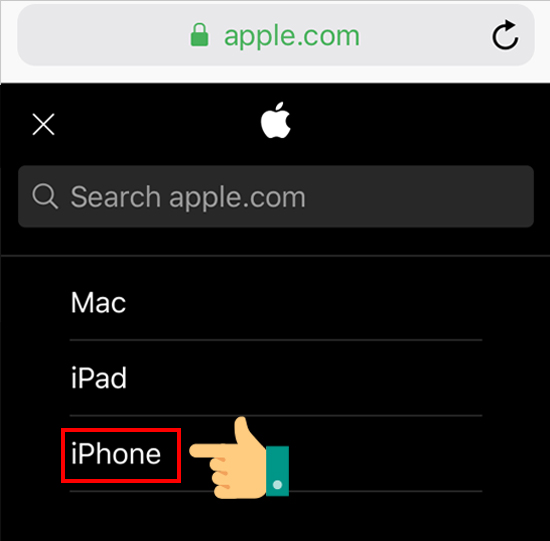 nhấn chọn iPhone