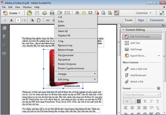 Chỉnh sửa tài liệu bằng Adobe Acrobat