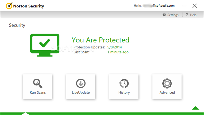 Giao diện phần mềm Norton AntiVirus