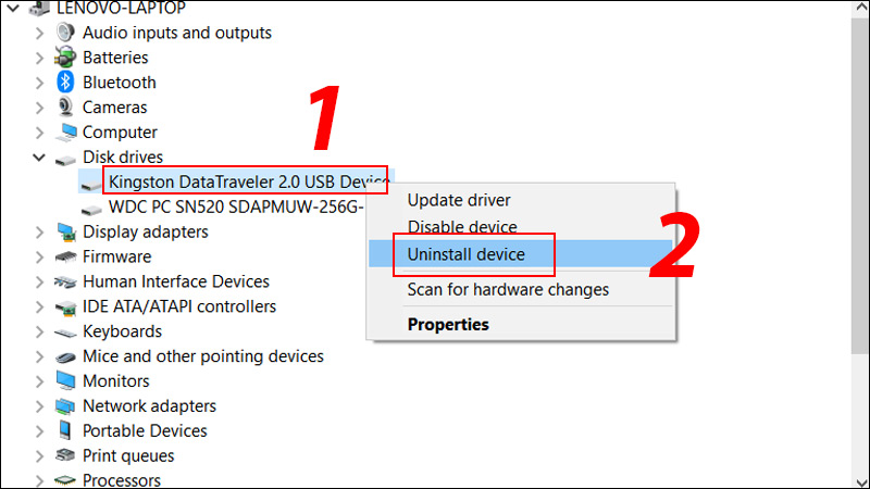 Gỡ Driver USB