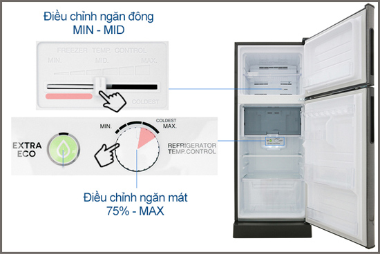 thiết lập cấp đông mềm trên tủ lạnh J-Tech 2 cửa