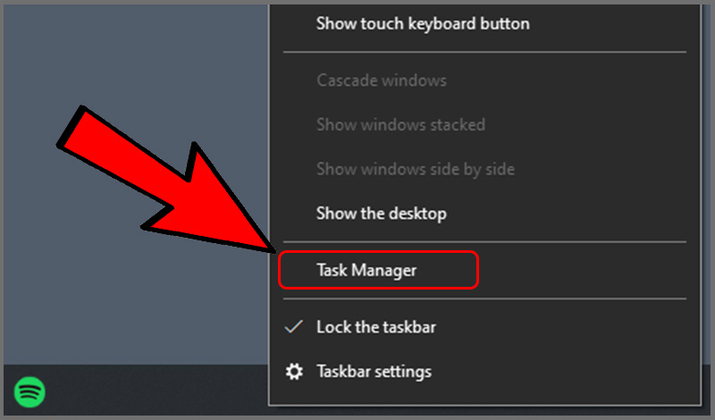 Vào Task Manager