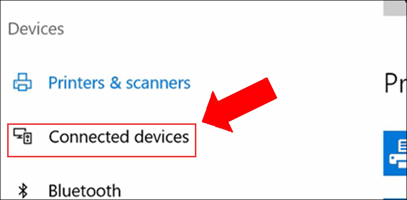 Tiếp tục chọn Connected devices