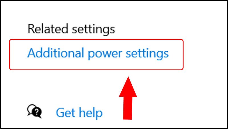 Nhấn Additional power settings ở phía góc phải