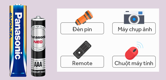 Pin AA (2A) và AAA (3A) sử dụng trên nhiều thiết bị điện tử