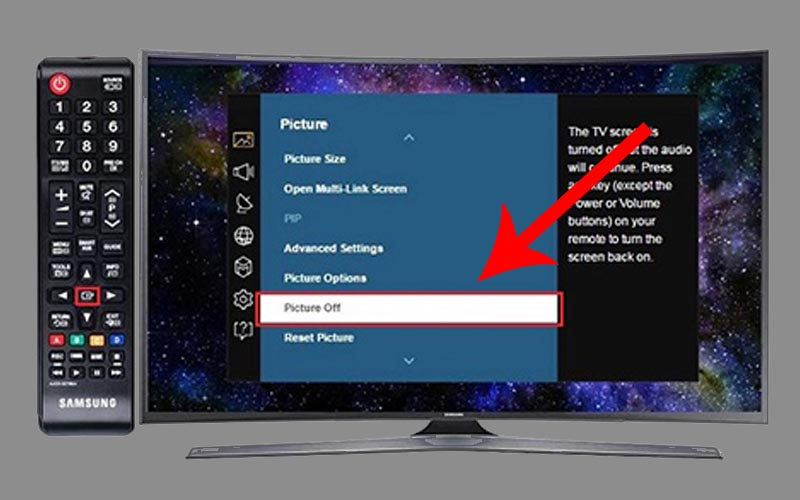 Nhấn chọn Picture Off để tắt hình ảnh màn hình