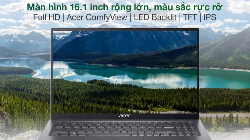 Laptop Acer Swift X SFX16 với màn hình rộng, rõ nét hơn