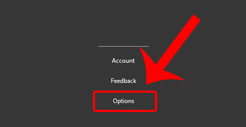 Truy cập mục Options từ các ứng dụng của Microsoft