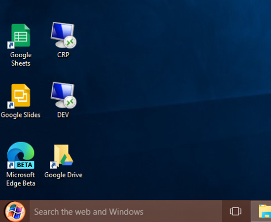 Kết quả sau khi đổi màu và làm mờ thành Taskbar.