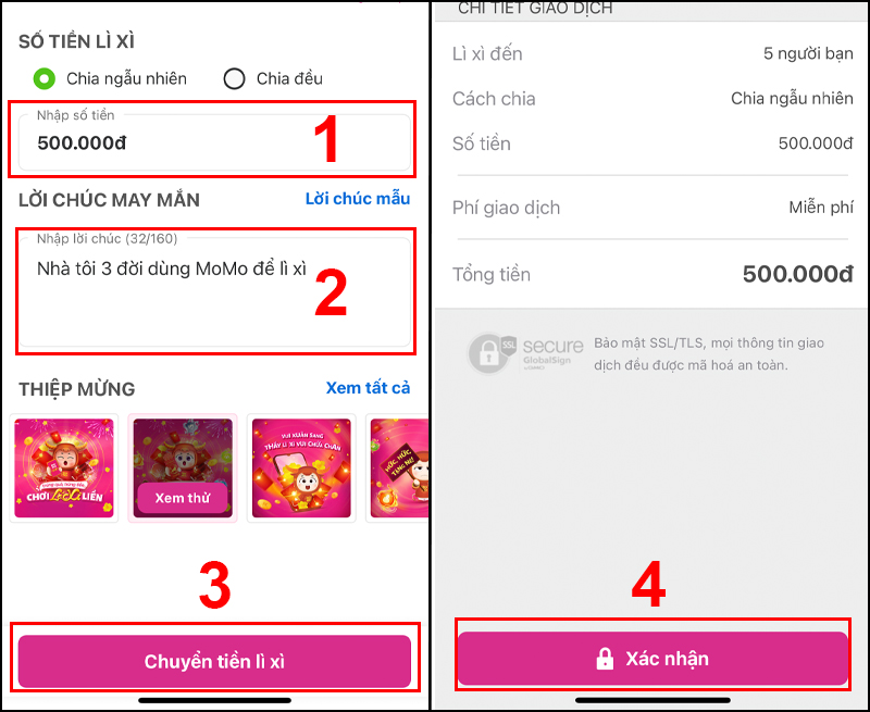 Chuyển tiền lì xì
