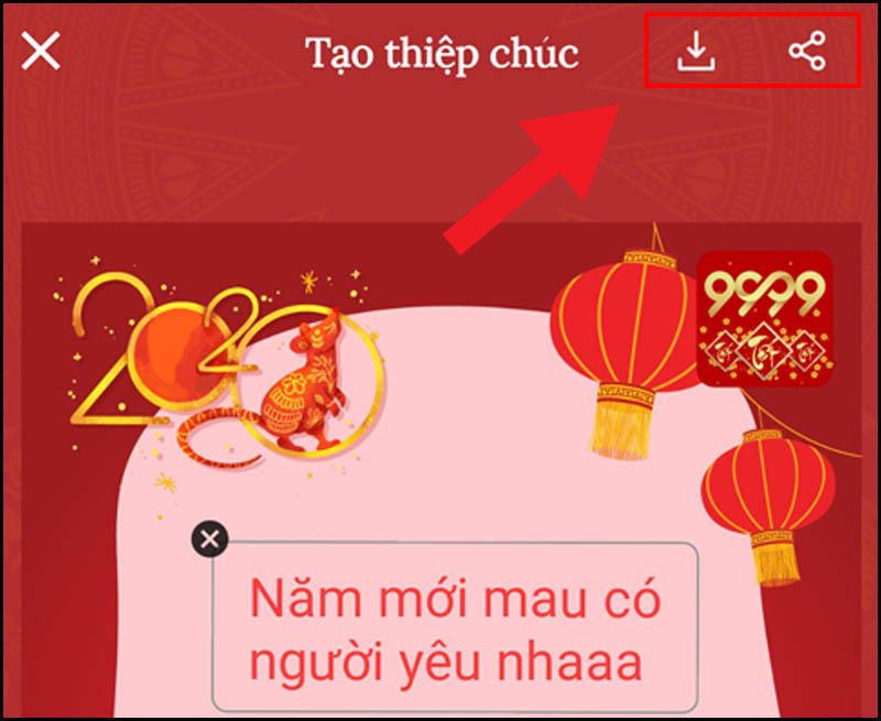 Lưu và chia sẻ thiệp