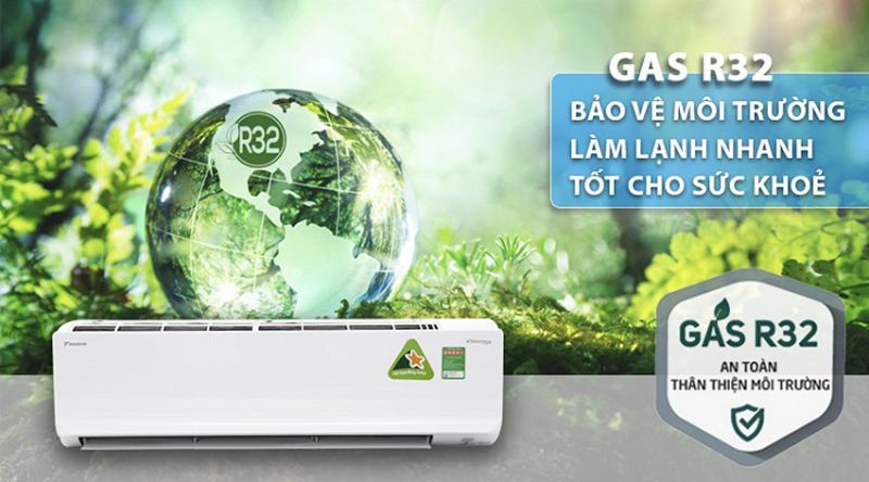 Máy lạnh Daikin sử dụng môi chất làm lạnh R-32 thân thiện với môi trường