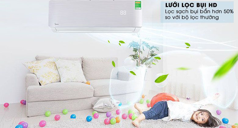 Máy lạnh Midea được trang bị bộ lọc bụi HD