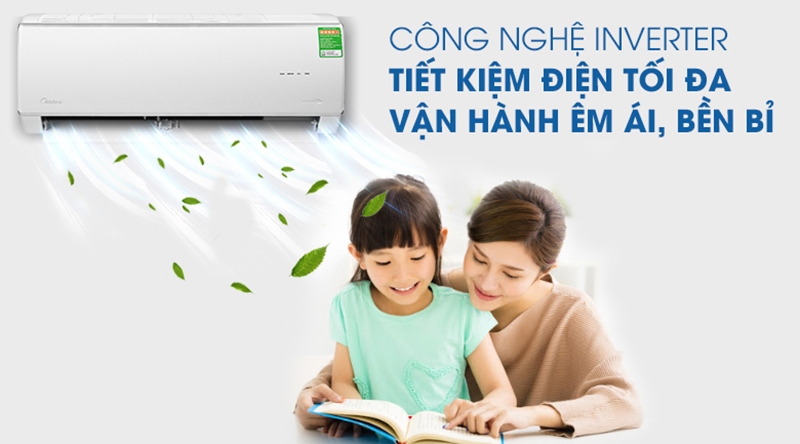 Máy lạnh Midea được trang bị công nghệ Inverter tiết kiệm điện