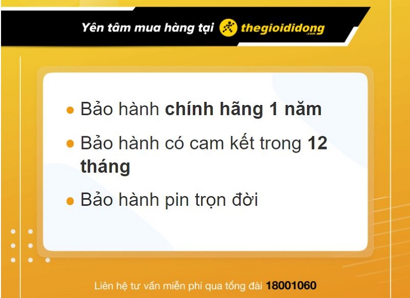 Chính sách bảo hành đồng hồ tại Thế Giới Di Động
