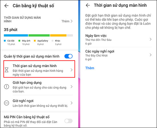 Thời gian sử dụng màn hình