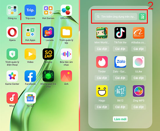 Hot Apps có chức năng tương tự App Market