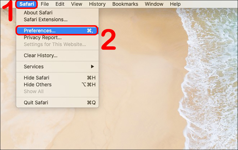 Cài đặt tùy chọn Safari trên MacBook