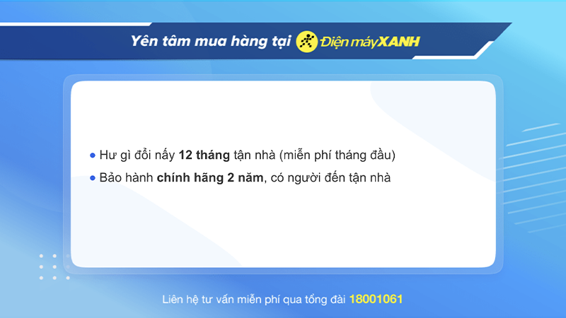 Nếu mua sản phẩm tủ đông Sanaky tại Điện máy Xanh bạn sẽ nhận được chế độ bảo hành chính hãng 2 năm