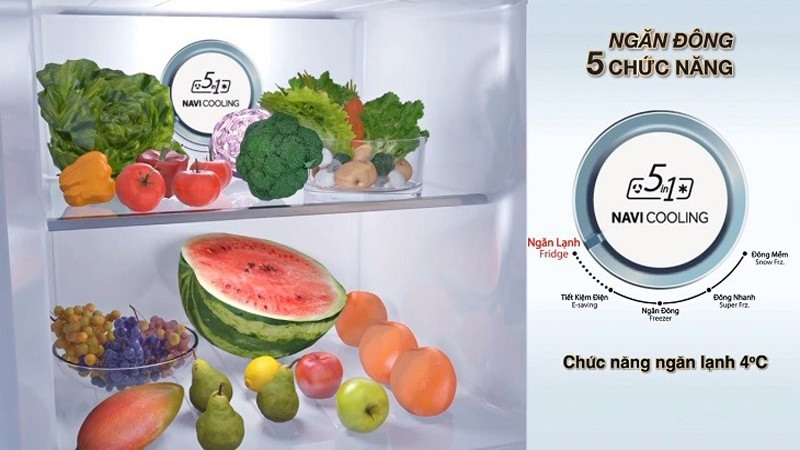Chức năng ngăn lạnh (4 độ) hỗ trợ tăng cường nhu cầu trữ lạnh