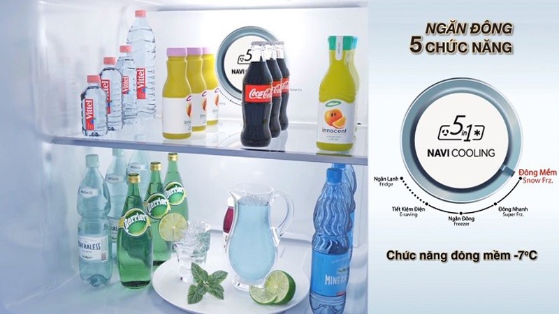 Chức năng đông mềm (-7 độ) giúp thực phẩm không cần rã đông