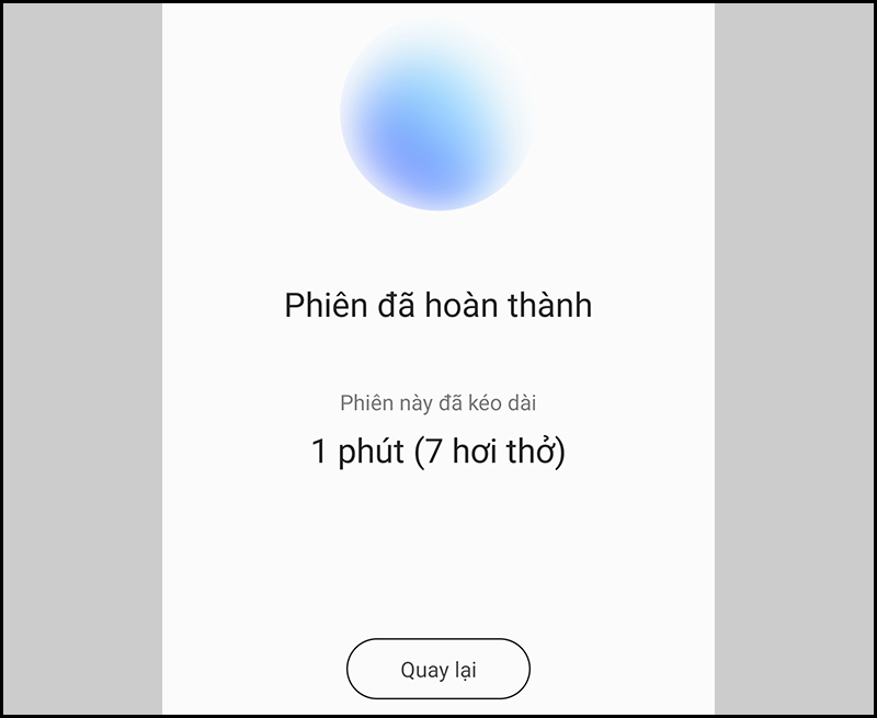 Kết quả hít thở trong 1 phút