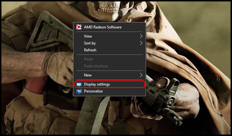 Vào Display Settings