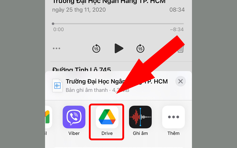 Chọn hình thức chia sẻ là thông qua Google Drive