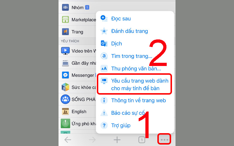 Chọn trang web cho máy tính