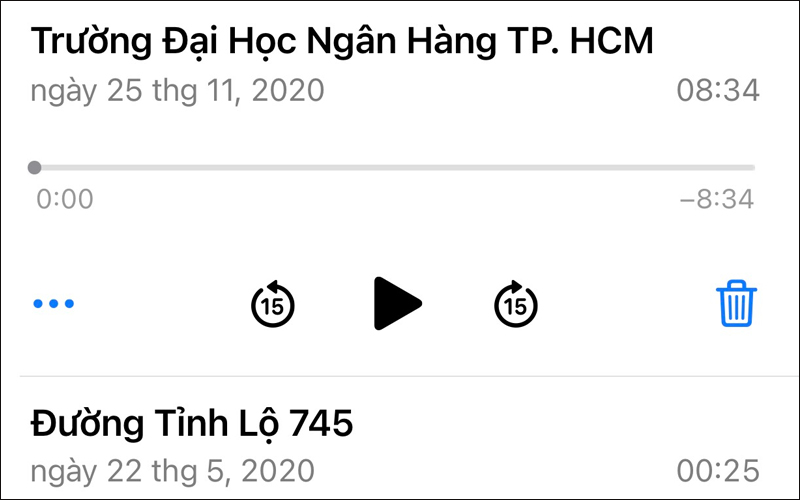 Chọn file ghi âm cần chuyển