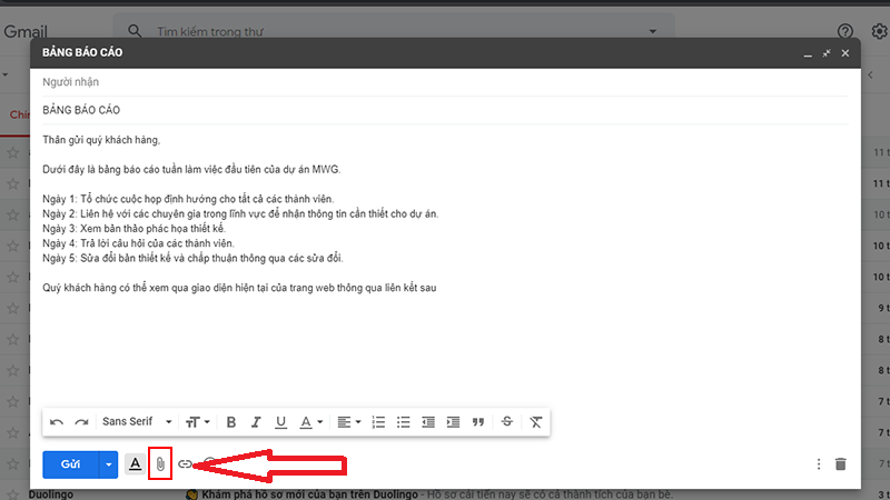 Hình ảnh đính kèm tệp trong Gmail