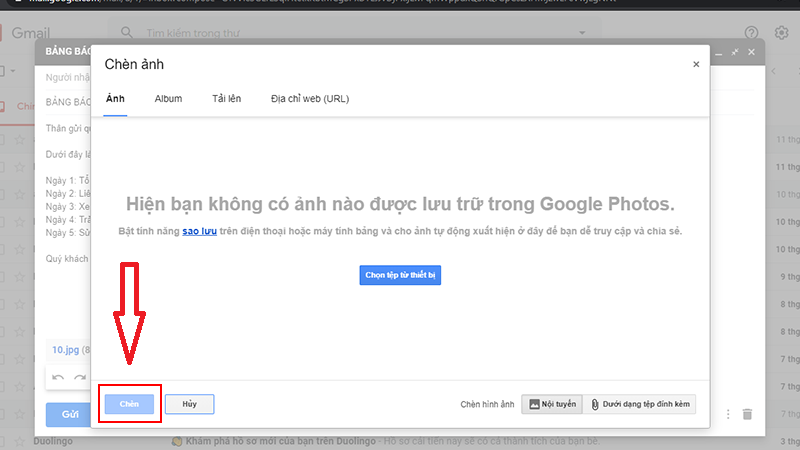 Hình ảnh hộp thoại Chèn ảnh