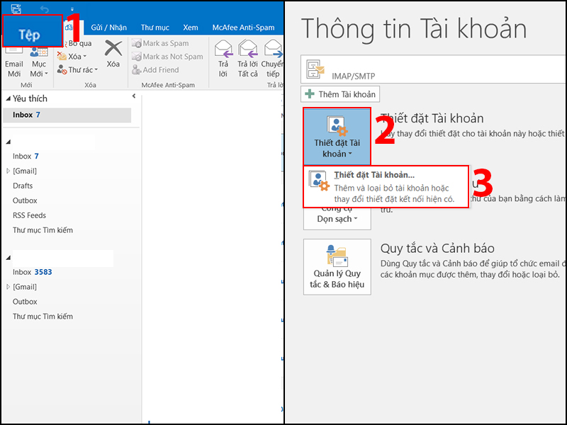 Thiết đặt tài khoản
