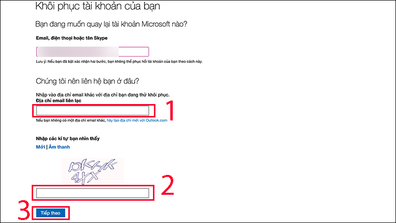 Nhập địa chỉ mail hiện tại của bạn