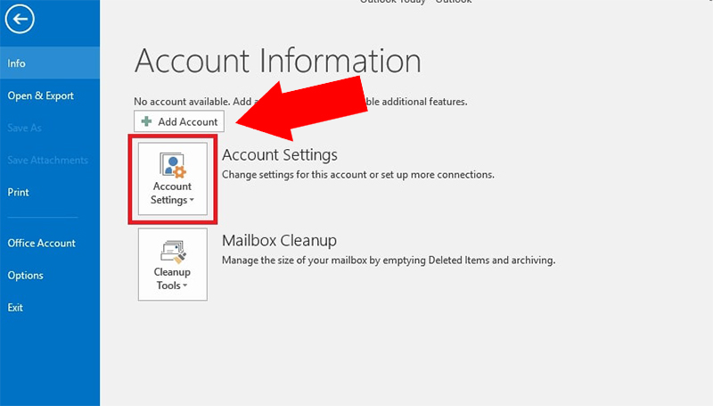 Chọn Account Settings