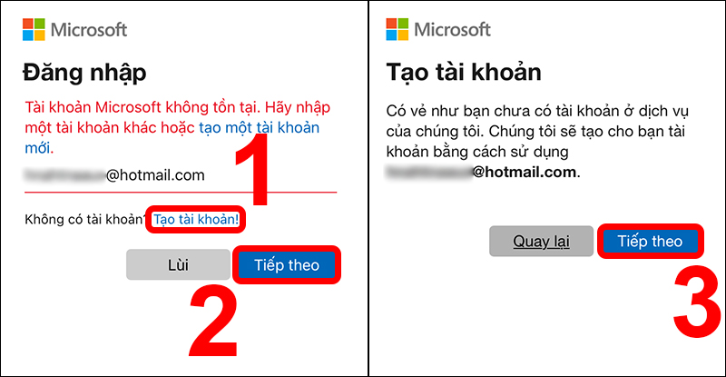 Tạo tài khoản mới