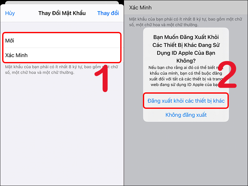 Thay đổi mật khẩu iCloud