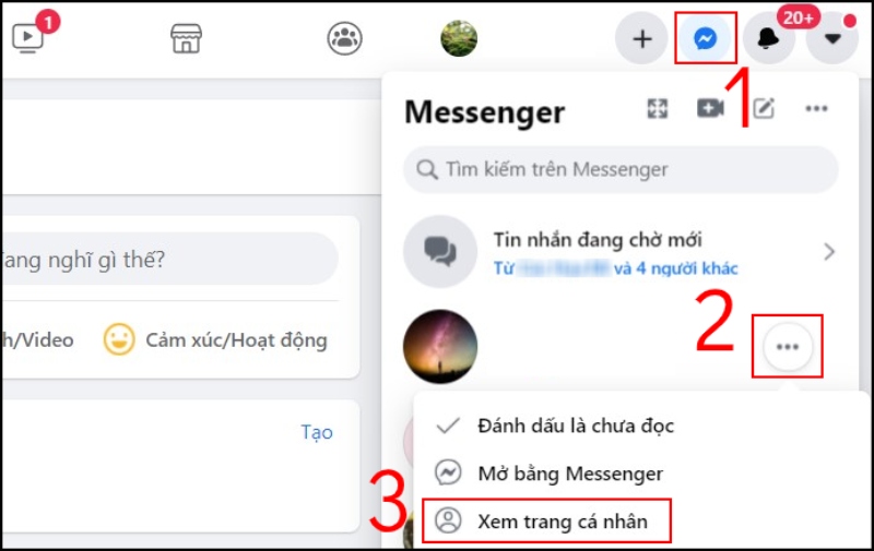 Xem trang cá nhân từ Messenger