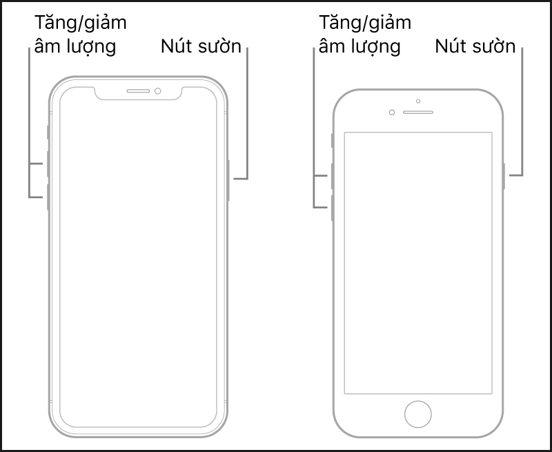 Nút Tăng/giảm âm lượng và nút Nguồn (nút Sườn)