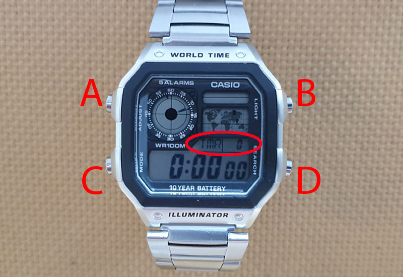 Hướng dẫn cách hẹn giờ trên Đồng hồ Nam Casio AE-1200WHD