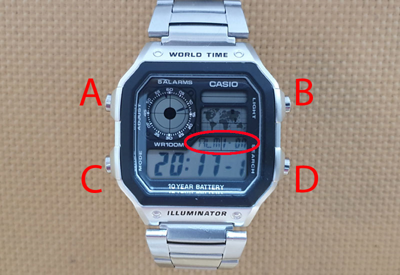 Hướng dẫn cách chỉnh báo thức trên Đồng hồ Nam Casio AE-1200WHD